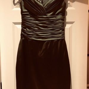 Metallic green Kay Unger cocktail dress
